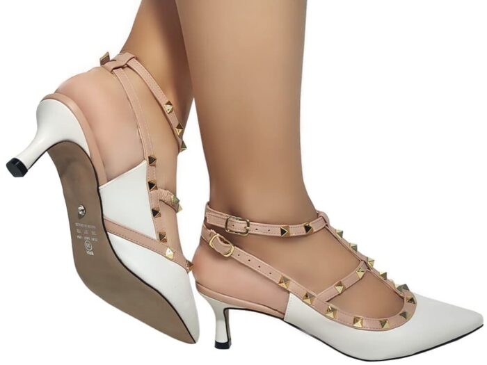 Scarpin Spark Branco Rosado