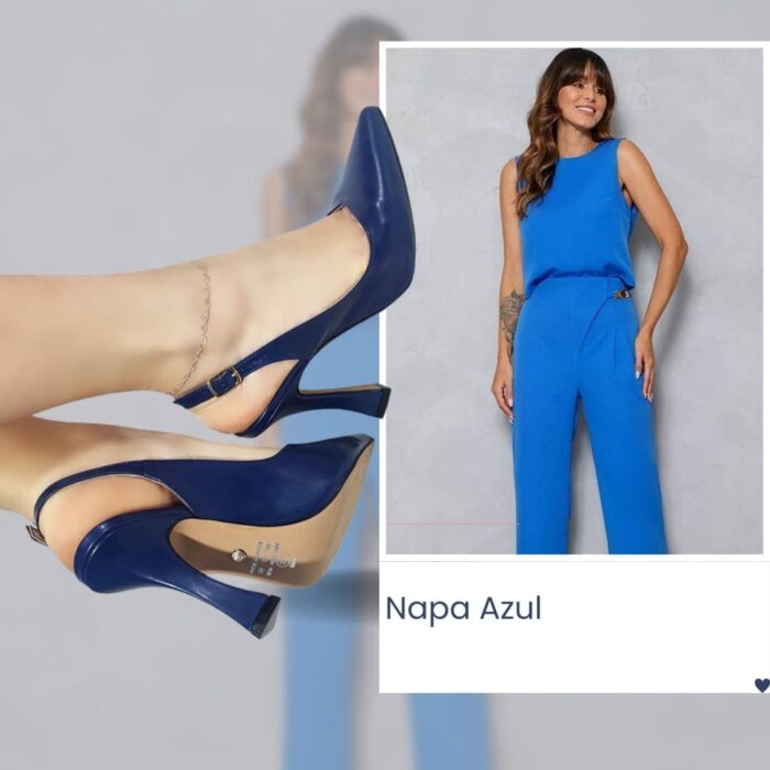 Scarpin salto taça azul - Imagem 4