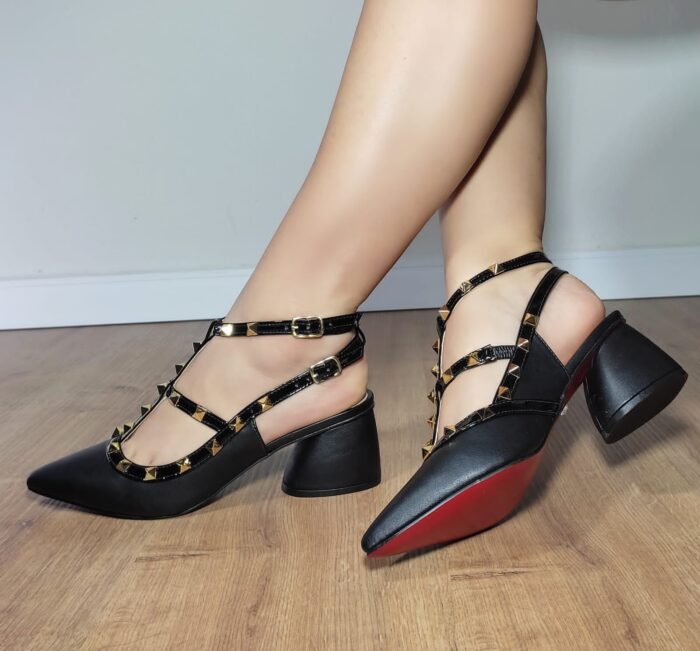 Scarpin Preto Napa e Verniz - Imagem 4