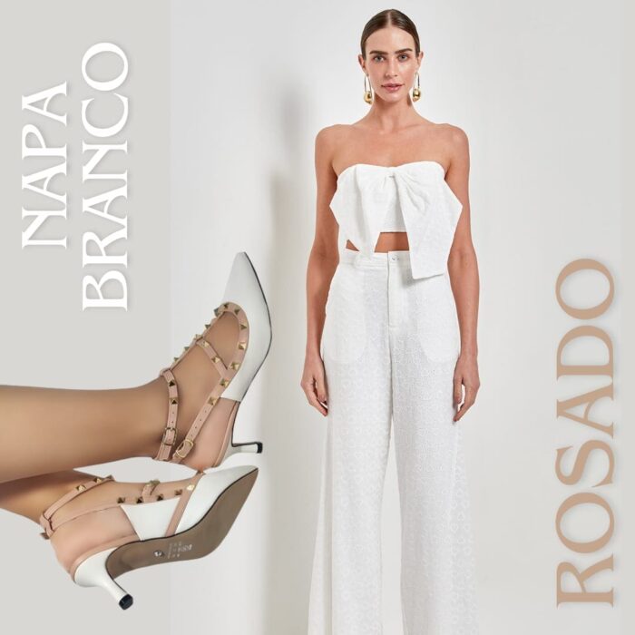 Scarpin Spark Branco Rosado - Imagem 4