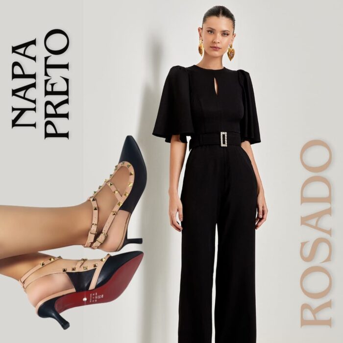 Scarpin Spark Preto Rosado - Imagem 4