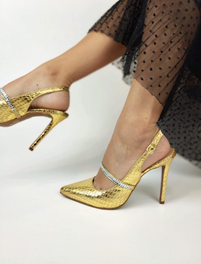 Scarpin Chanel cristal ouro - Imagem 4